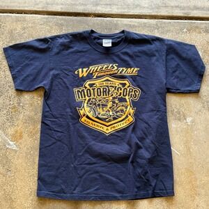 Wheels Through Time Motor Cops Graphic Print Gildan‎ T Shirt Mens